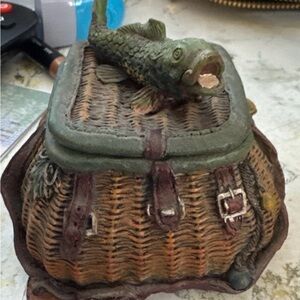 Source Unknown Fish and Basket Figurine